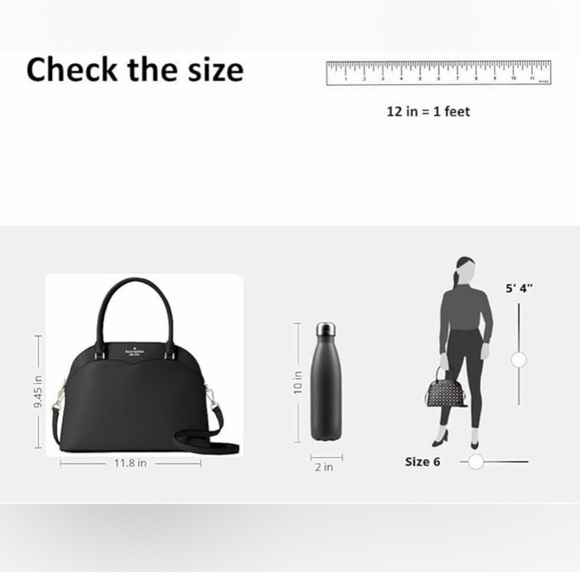 kate spade Black Leather Dome Satchel with Detachable Strap - Picture 3 of 8